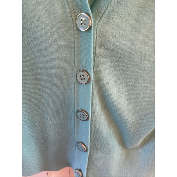 Lilly Pulitzer Open Cardigan Sz L Turquoise Long Sleeve - Picture 6 of 7